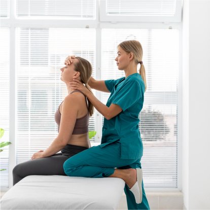 Therapist treating patient